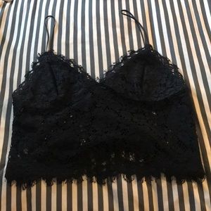 Sold****Express Black Lace Crop Tank
